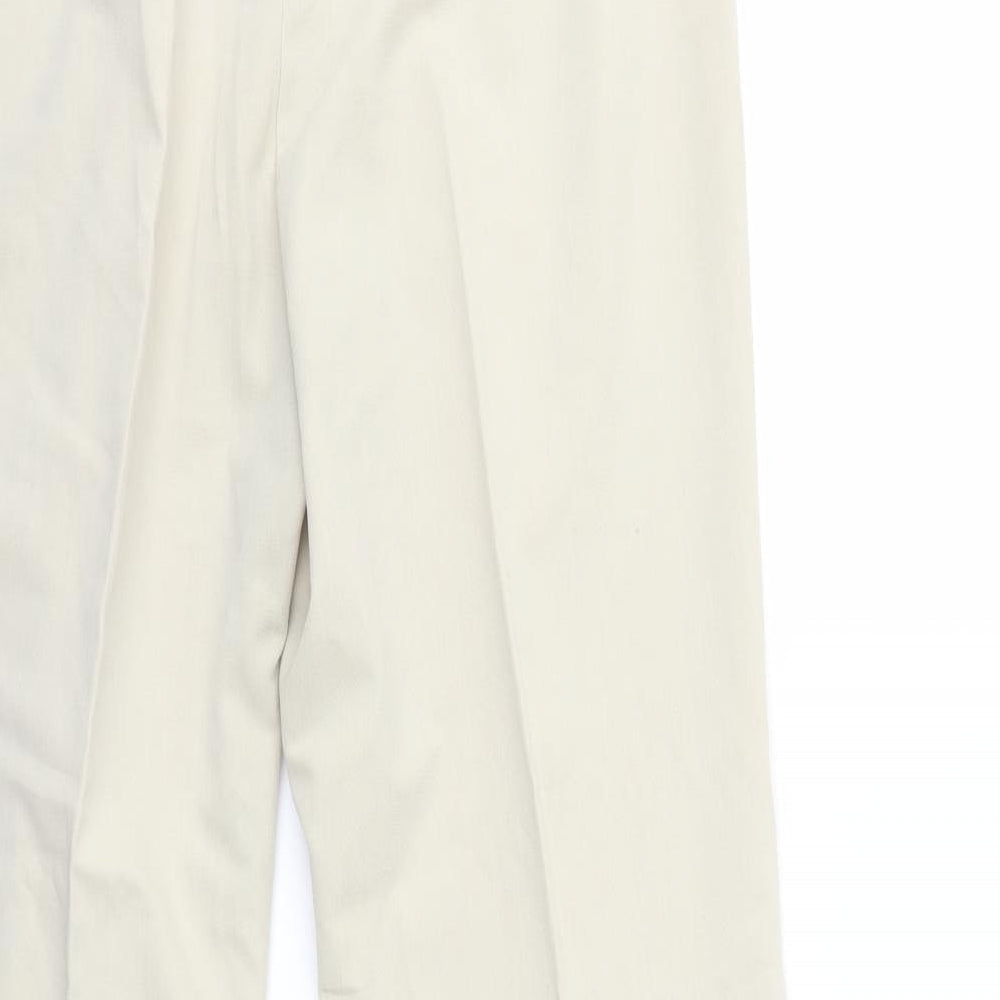 Brand and care label for BHS women’s beige trousers, size UK 12, 28-inch leg