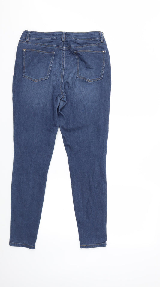 Denim & Co. Womens Blue Denim Skinny Jeans Size 12 L27 in