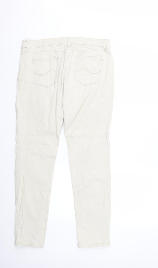 NEXT Womens Beige Denim Skinny Jeans Size 14 L29 in