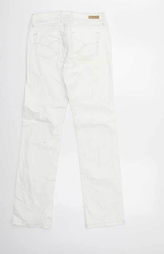 ESMARA Womens White Denim Straight Jeans Size 12 L31 in