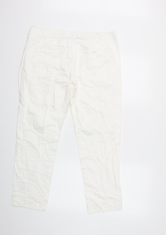 KappAhI Womens White Trousers Size 18 L27 in