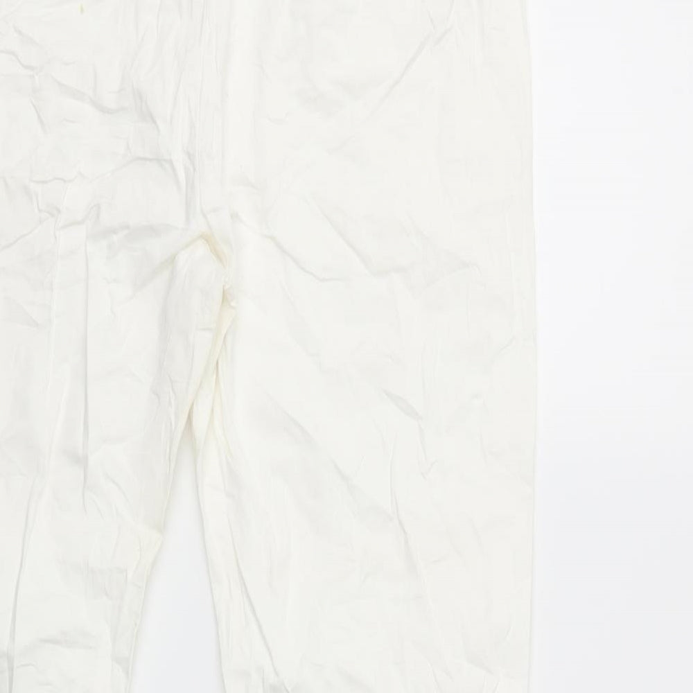Brand and care label for KappAhI women’s white trousers, size UK 18, 27-inch leg