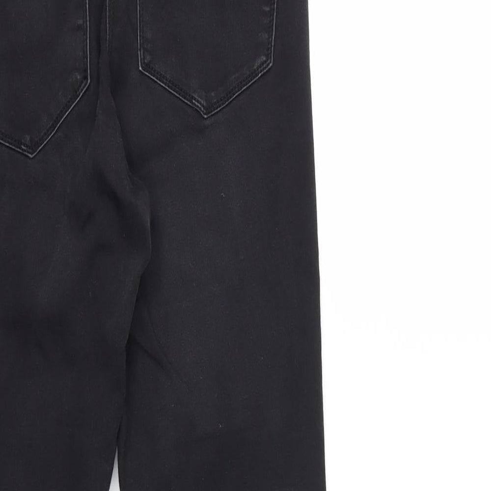 Brand and care label for Papaya women’s black denim skinny jeans, size UK 10, 26-inch leg