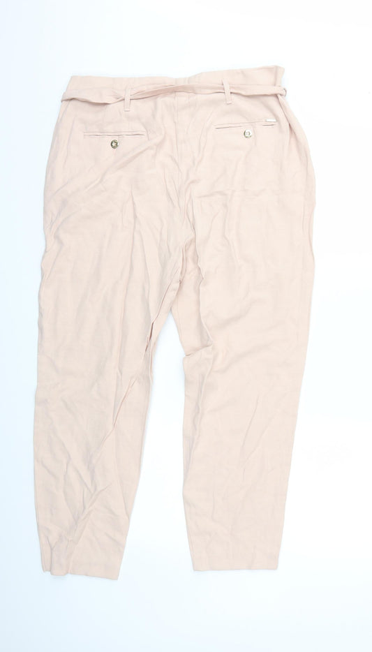 Per Una Womens Pink Trousers Size 16 L23 in
