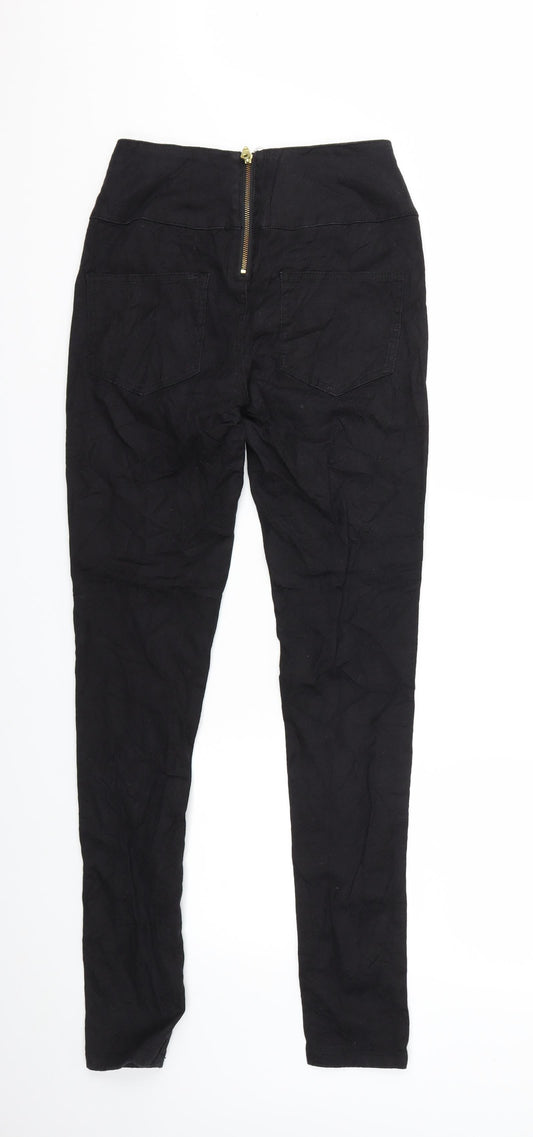 Pieces Womens Black Floral Denim Skinny Jeans Size M L31 in
