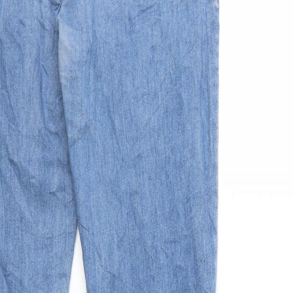Brand and care label for Denim & Co. women’s blue denim skinny jeans, size UK 12, 29-inch leg