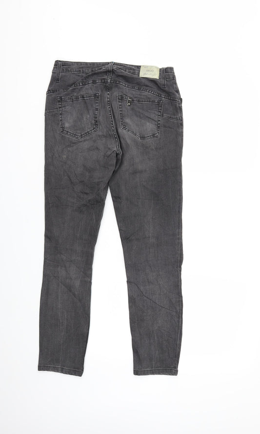 Preworn Womens Grey Denim Skinny Jeans Size 28 in L32 in