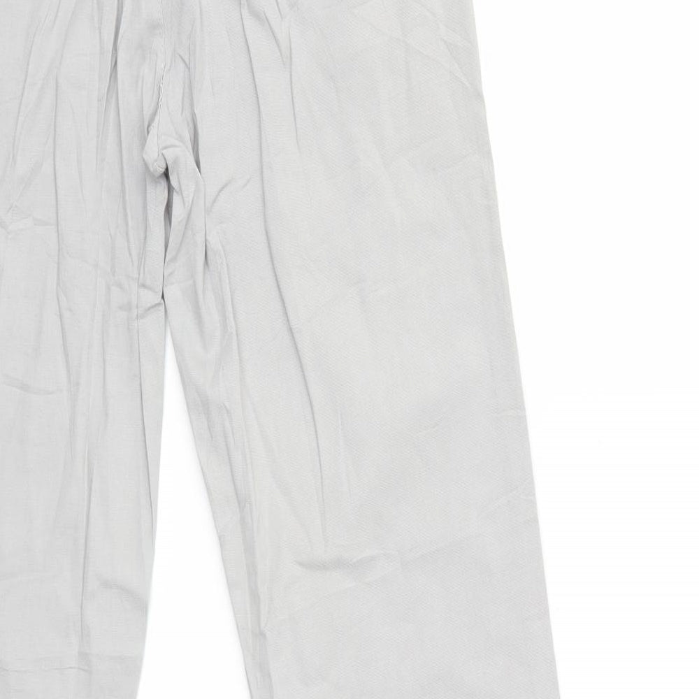 Brand and care label for Preworn women’s grey trousers, size UK 29, in, 29-inch leg