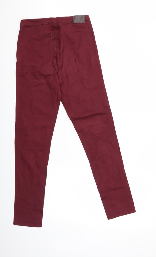 H&M Womens Red Denim Skinny Jeans Size 10 L29 in