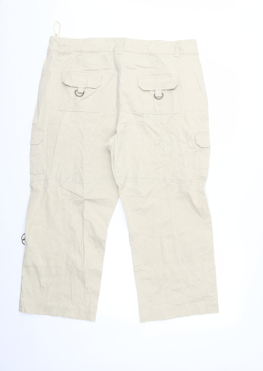 Preworn Womens Beige Cargo Trousers Size 39 in L25 in