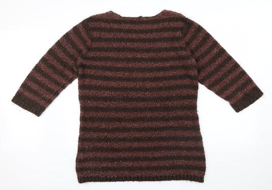 Store twenty one Womens Brown Striped Pullover Jumper Size XL