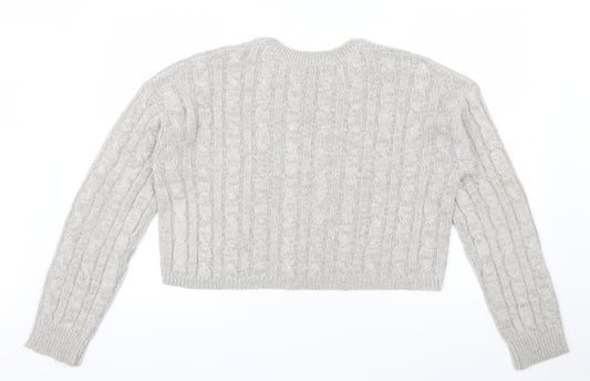 New Look Womens Grey Pullover Jumper Size M