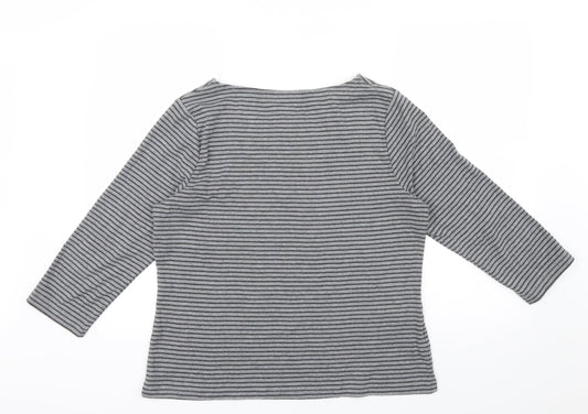 CG Womens Green Striped Pullover Jumper Size L