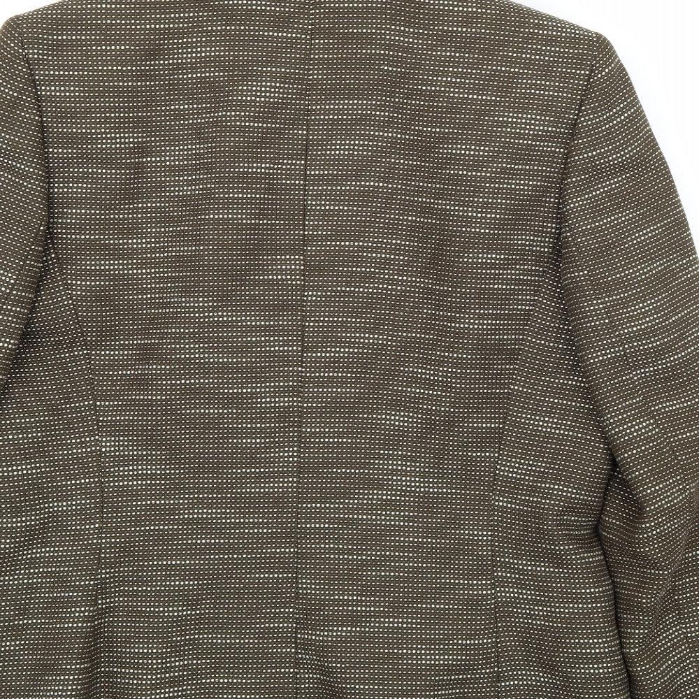 Brand and care label for Kasper women’s green jacket blazer, size UK 10