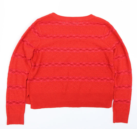 Topshop Womens Red Pullover Jumper Size 12