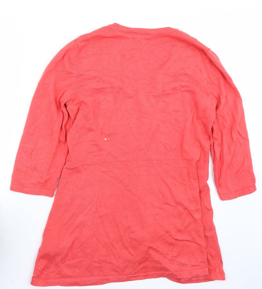 Isaac Mizrahi Womens Red Cardigan Jumper Size M