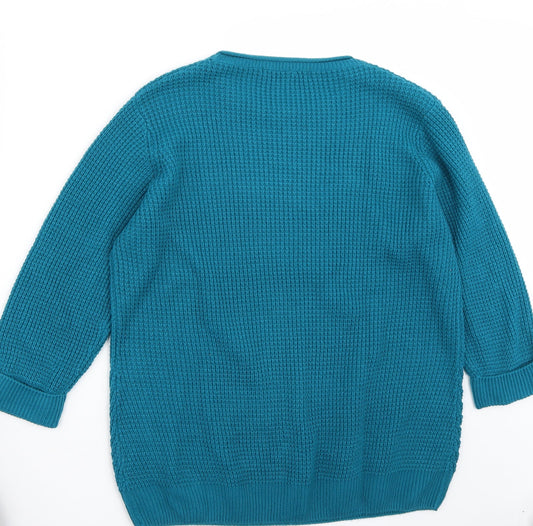 Isle Womens Blue Pullover Jumper Size L