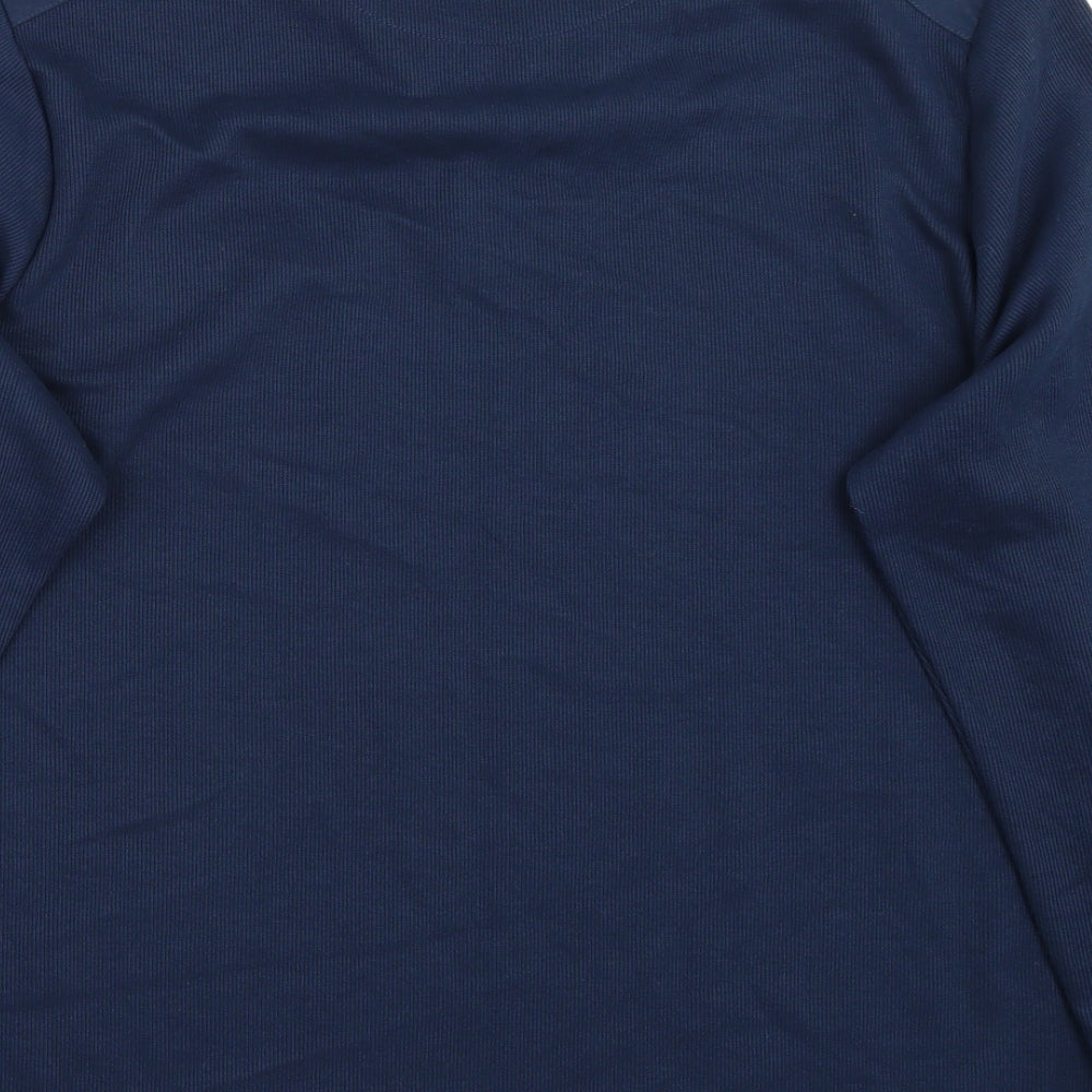 Brand and care label for George men’s blue t-shirt, size L
