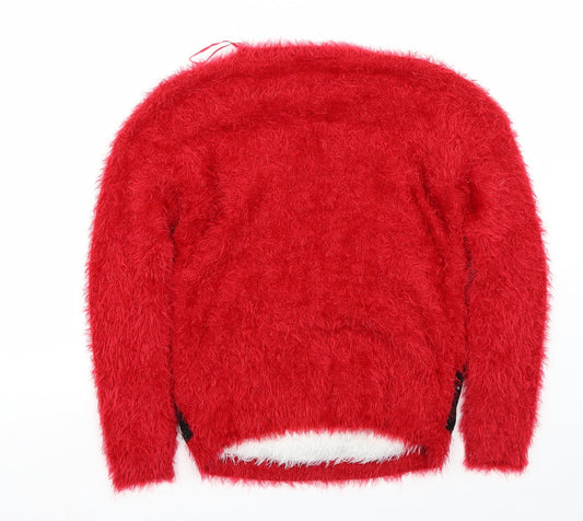 Papaya Womens Red Pullover Jumper Size S - Christams