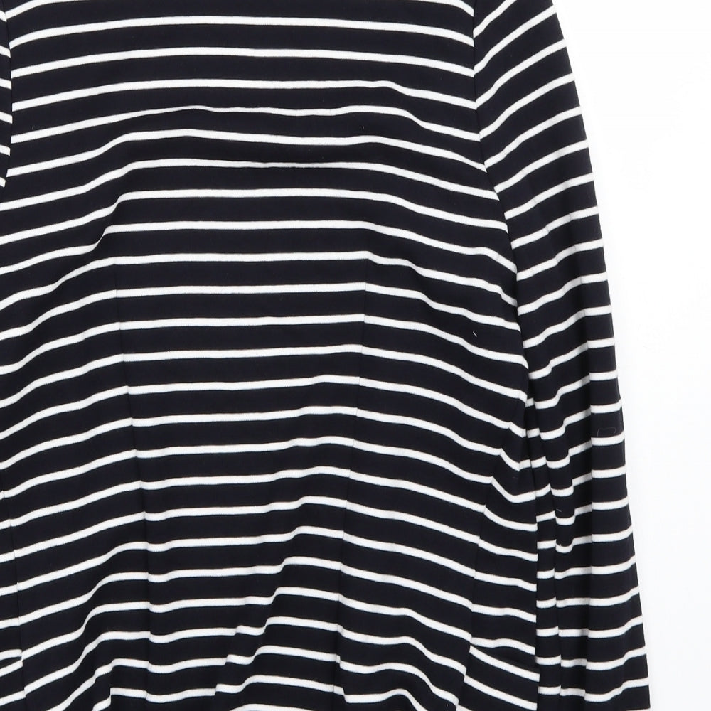 Brand and care label for Wallis women’s white striped cardigan jumper, size S