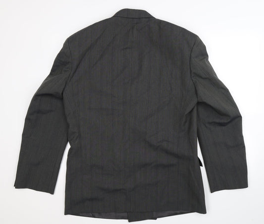 Marks and Spencer Mens Grey Striped Jacket Suit Jacket Size 40