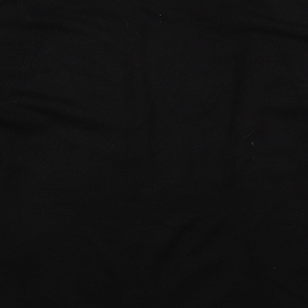 Brand and care label for Marks & Spencer women’s black knit cardigan jumper, size L