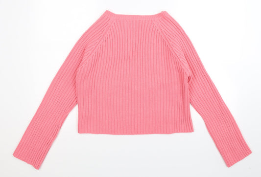 New Look Womens Pink Knit Pullover Jumper Size 14