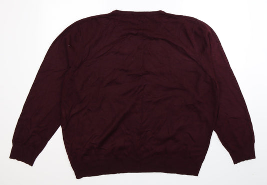 TU Mens Brown Knit Pullover Jumper Size 2XL