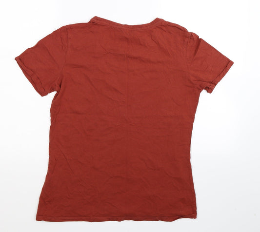 Neon Sheep Womens Brown Basic T-Shirt Size M