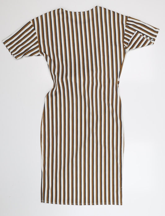 Preworn Womens Multicoloured Striped Bodycon Size L
