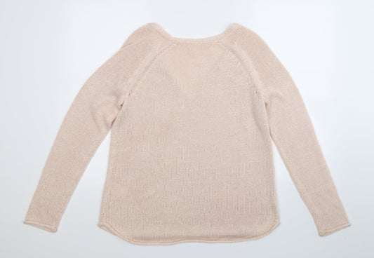 H&M Womens Beige Knit Pullover Jumper Size M