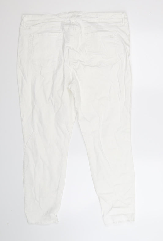 Jessica Simpson Womens White Denim Skinny Jeans Size 18 L26 in