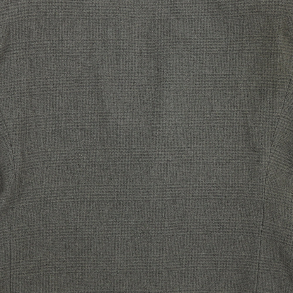 Brand and care label for Topman men’s grey check knit jacket blazer, size M