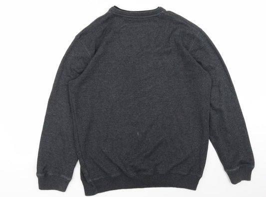 Easy Mens Grey Pullover Jumper Size M