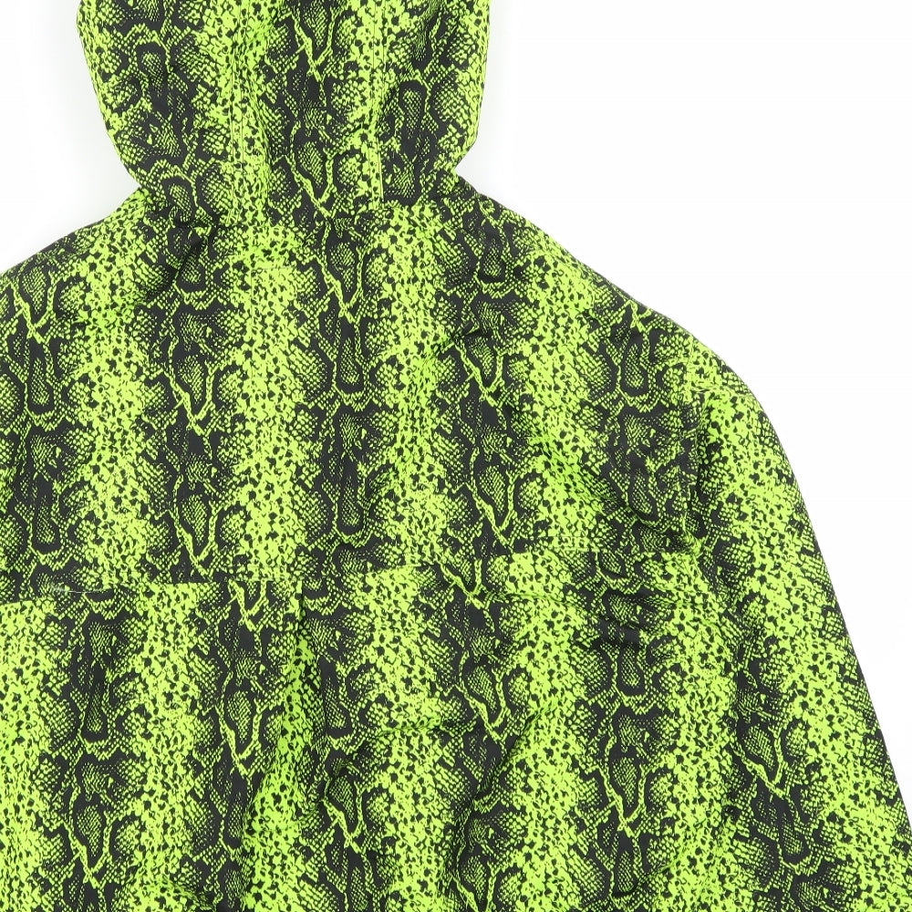 Brand and care label for Primark women’s green animal print jacket, size UK 10