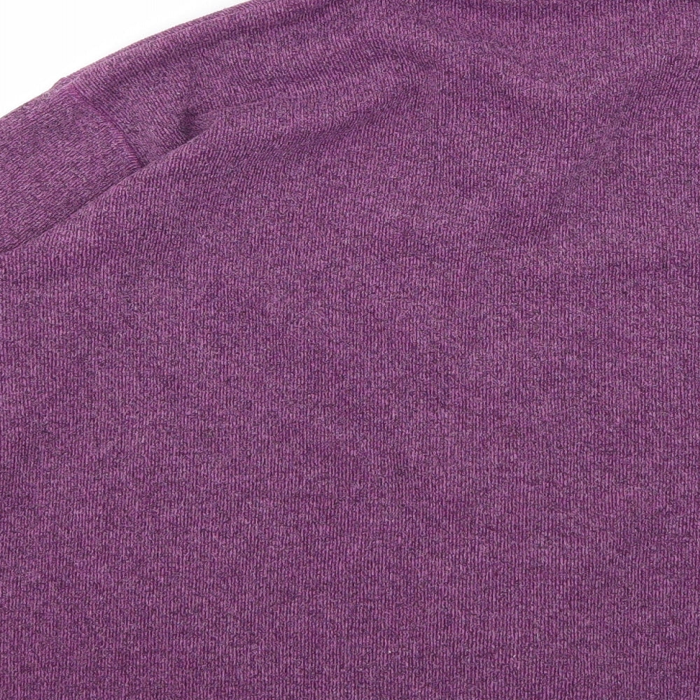 Brand and care label for Bonmarché women’s purple jumper, size L