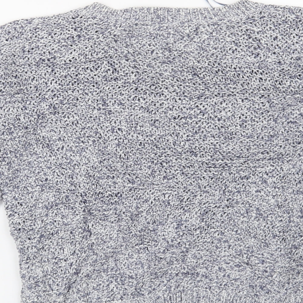 Brand and care label for Marks & Spencer women’s blue jumper, size UK 10