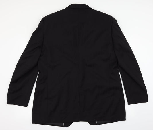Greenwoods Mens Black Striped Jacket Suit Jacket Size 46
