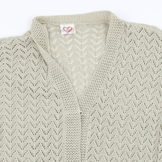 Gazelle London Womens Beige Cardigan Jumper Size 2XL