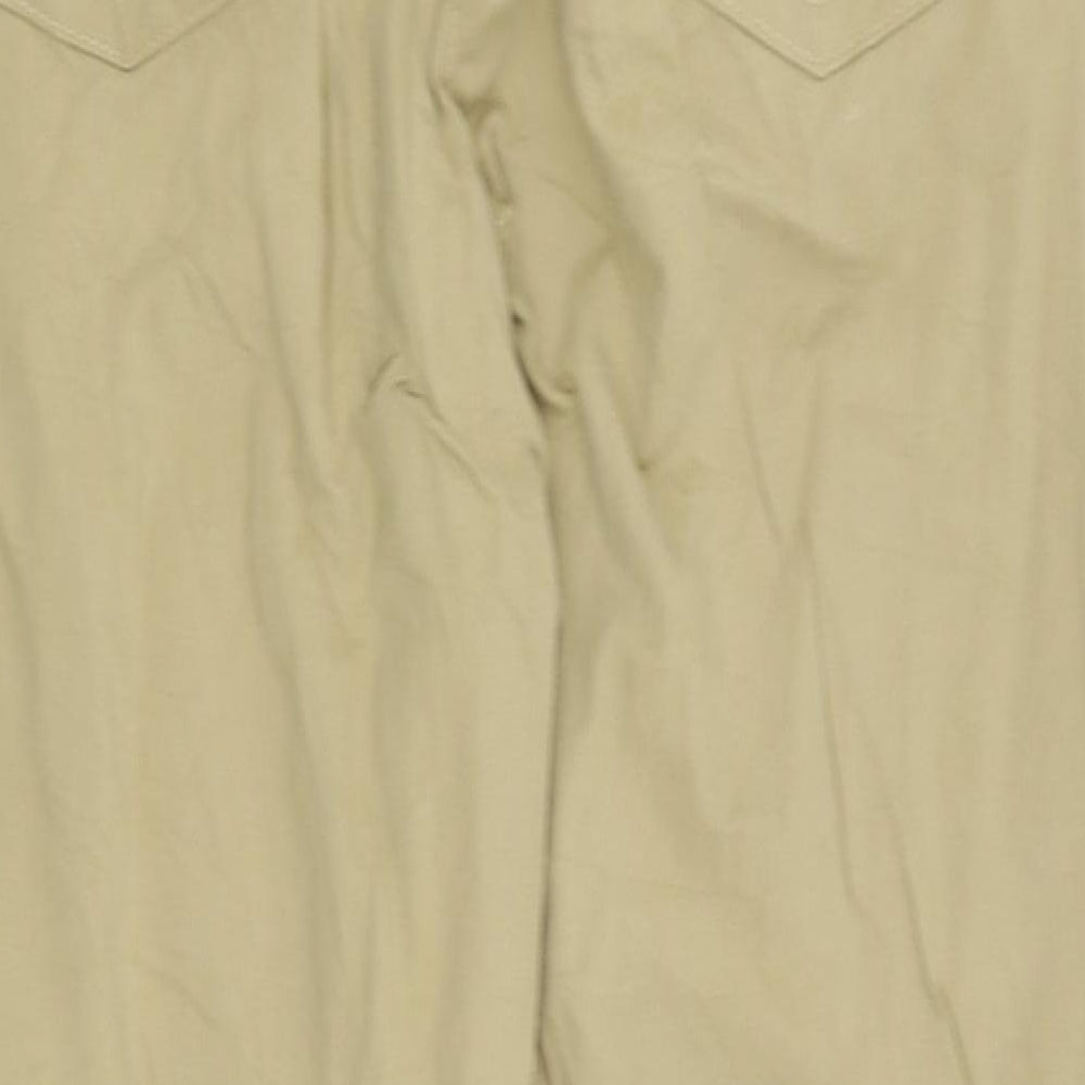 Brand and care label for BRAX women’s beige chino trousers, size UK 18, 28-inch leg