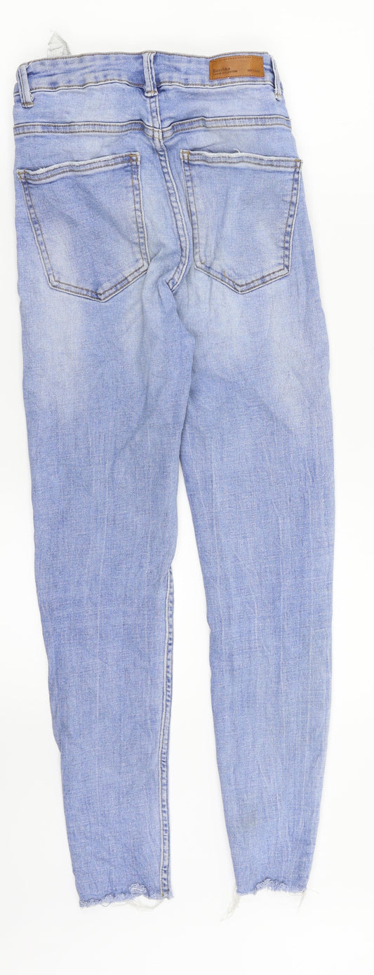 Bershka Womens Blue Denim Skinny Jeans Size 8 L26 in