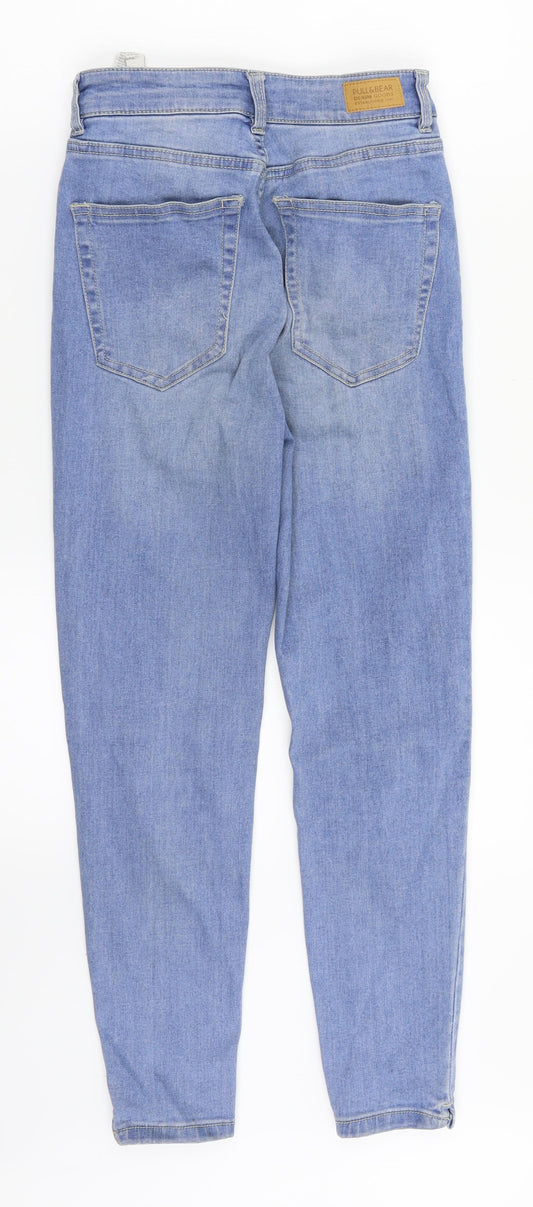 Pull&Bear Womens Blue Denim Straight Jeans Size 8 L24 in