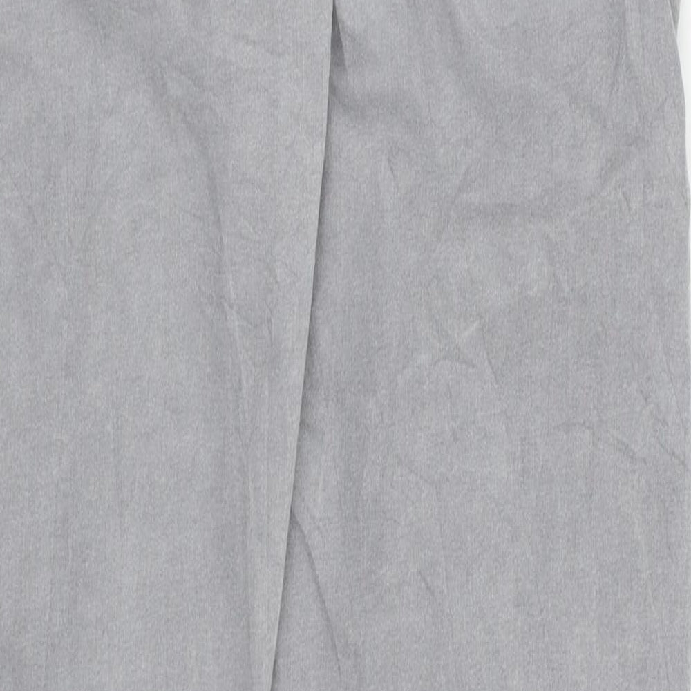 Brand and care label for Soyaconcept women’s grey denim straight jeans, size UK 30, in, 31-inch leg