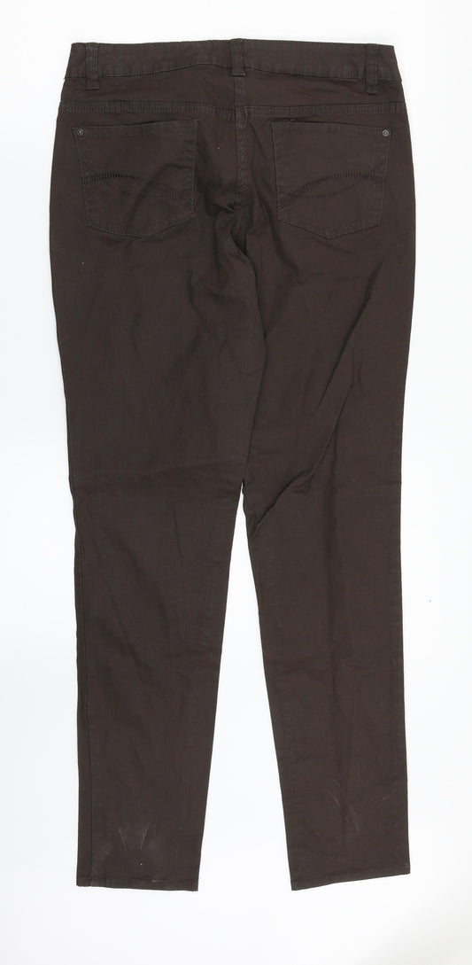 UpFashion Womens Brown Trousers Size 12 L31 in