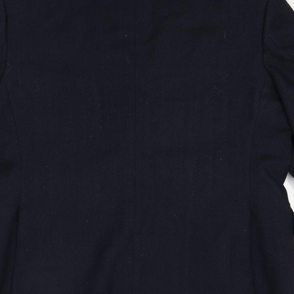 Brand and care label for Simon House men’s blue jacket suit jacket, size 40, - tailored
