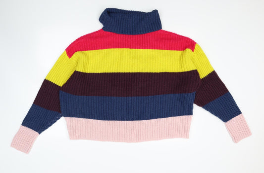 Terranova Womens Blue Striped Knit Pullover Jumper Size M - Loose Fit