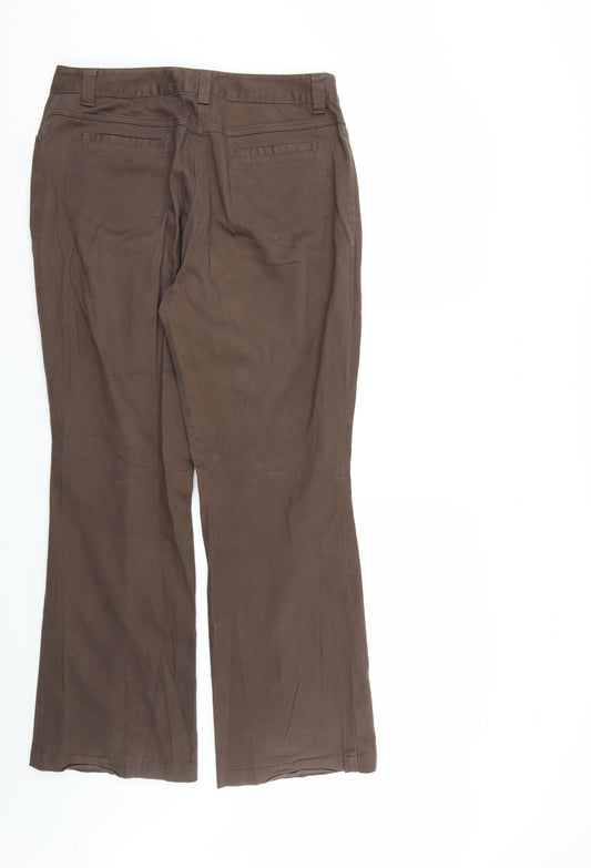 DASH Womens Brown Denim Straight Jeans Size 14 L28 in