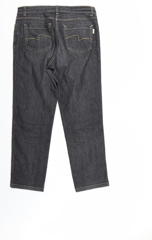 lau rie Womens Black Denim Straight Jeans Size 10 L26 in