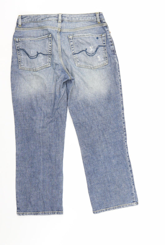 Comma Womens Blue Denim Cropped Jeans Size 10 L23 in