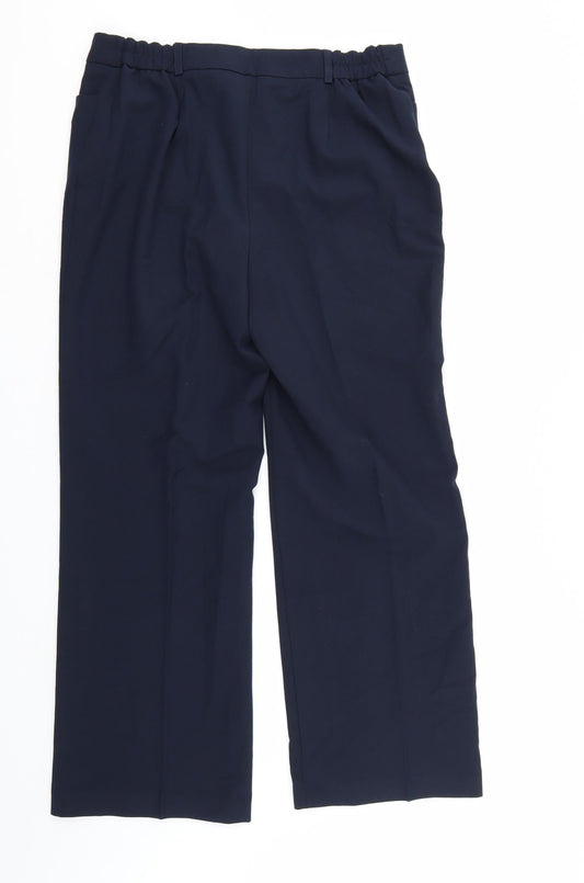 Slimma Womens Blue Trousers Size 14 L27 in